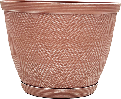 10 Inch Sorrento Planter with Saucer Powder Dust Pink - 24 per case - Decorative Planters